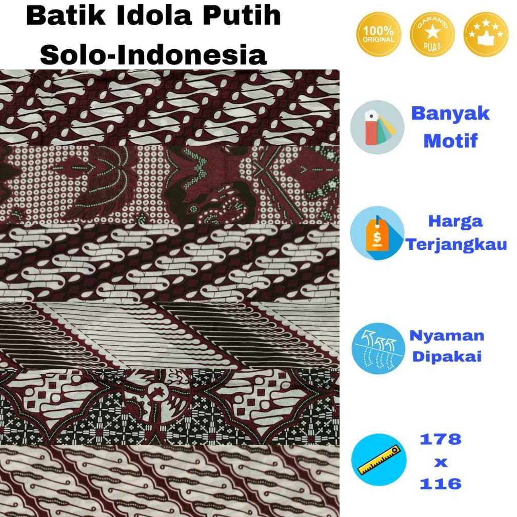 Sale Kain Batik Idola Putih Jarik Samping Sewek Sarung Wanita Pria Dewasa Motif Tenun Murah New Panj