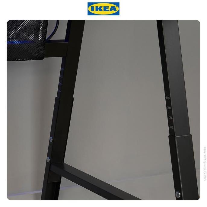 Xcinox- Ikea Utespelare Meja Gaming / Kerja Minimalis Hitam 160X80 Cm