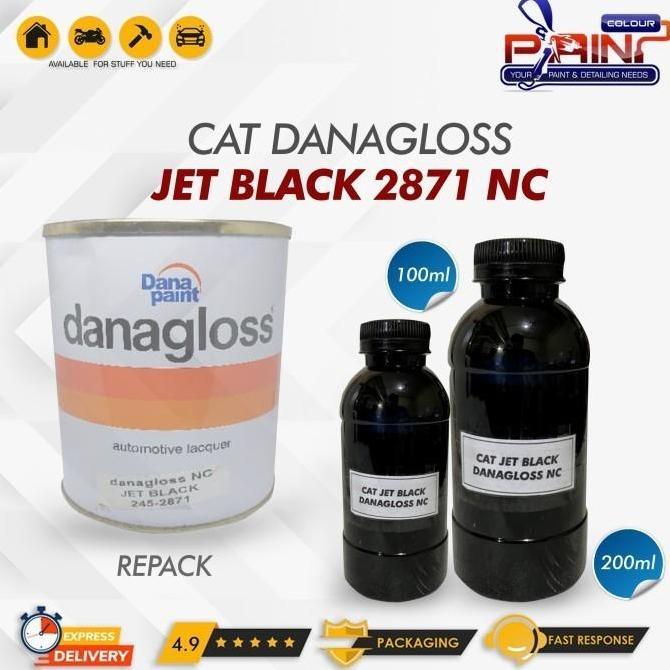 Wrnawrni- Cat Danagloss Hitam Jet Black 2871 Eceran Repack 100Ml 200Ml