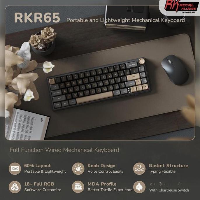 Xcinox- Royal Kludge Rk R65 Knob 65% Gasket Mechanical Keyboard