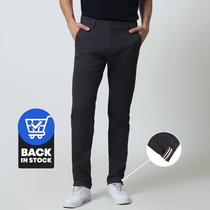 DISKON EDWIN JEANS - CELANA PANJANG CHINOS PRIA SLIM FIT FERANDO DARK GREY CELANA CHINO PRIA SELVEDG