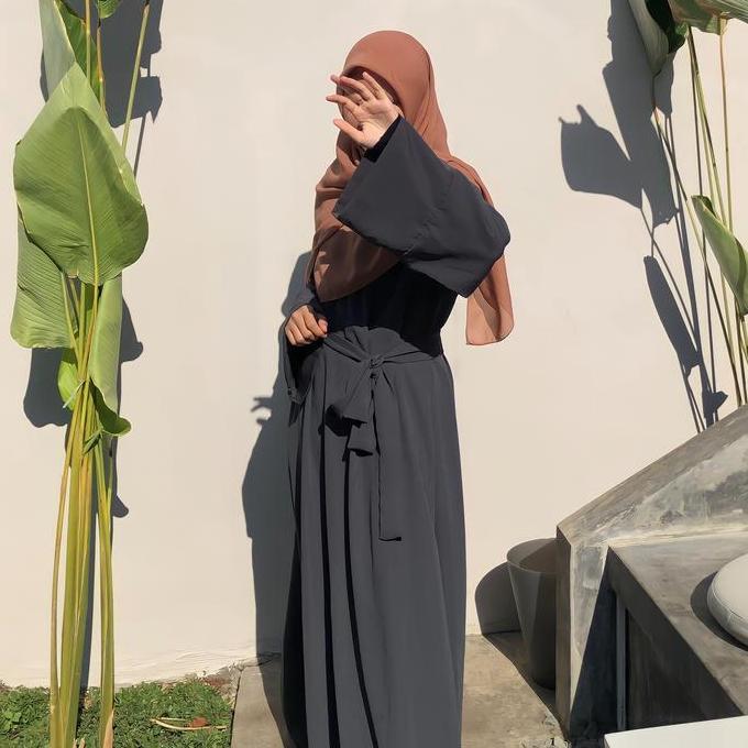 Basic Abaya Turkey Polos by Sundara | Gamis Wolfis Polos Simple Dress Muslim Wanita