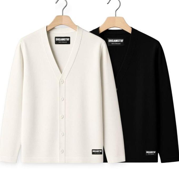 Paket 2 Pcs Sweater Cardigan Kancing v-neck Lengan Panjang PremiumJaket Laki Laki Kekinian Pakaian K