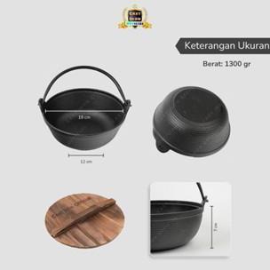 Kualitass- Cast Iron Hotpot Bowl 20 Cm Panci Shabu Suki Kuah Korean Food Premium