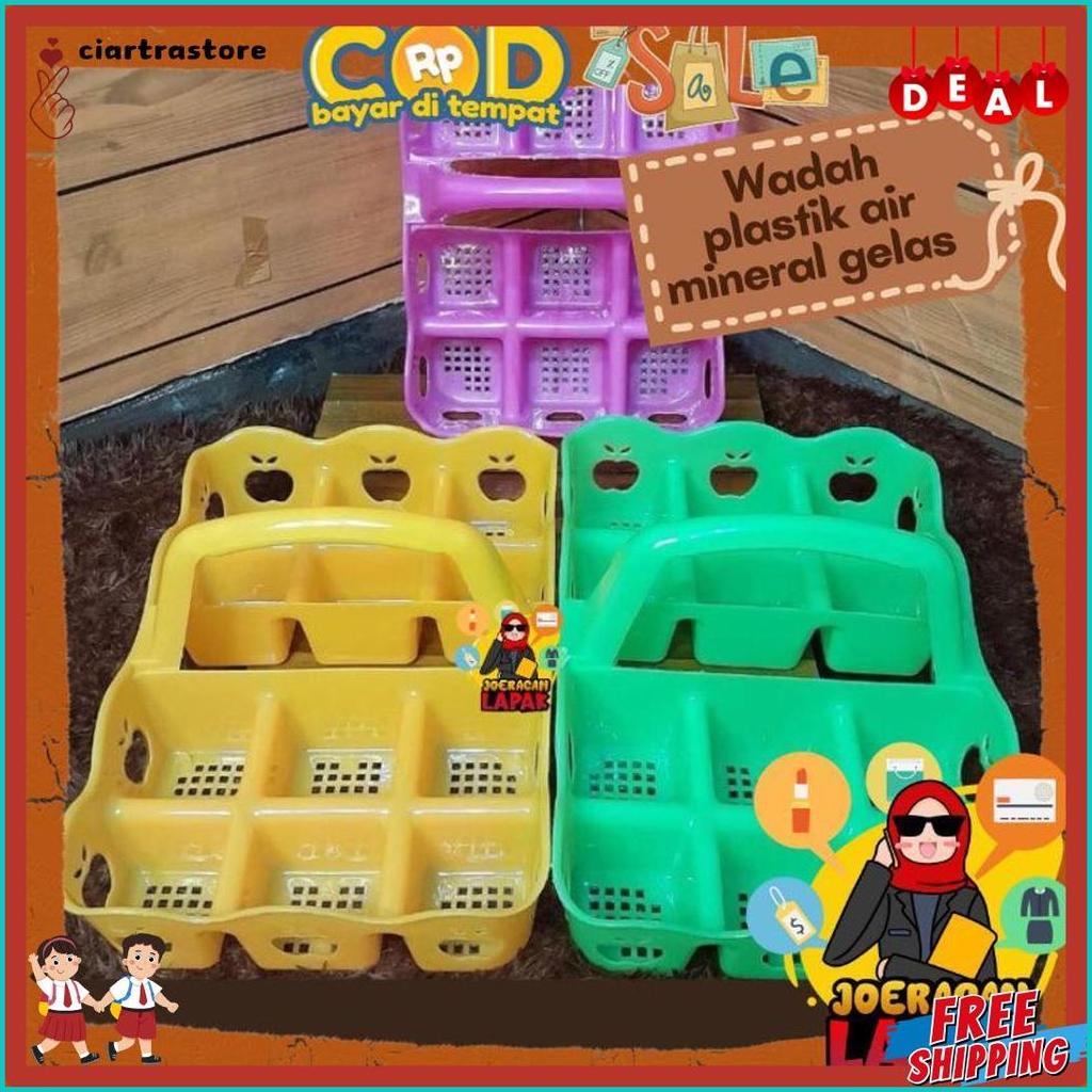 [Joeragan Lapak] Rak Tempat Gelas Aqua Isi 10 / 12 / 16 Slot Skat Lubang Bahan Plastik Keranjang Min