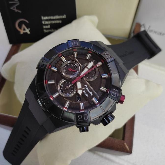 Jam Tangan PRIA ORINAL Alexandre Christie Ac 6649 MC Rubber Solid St