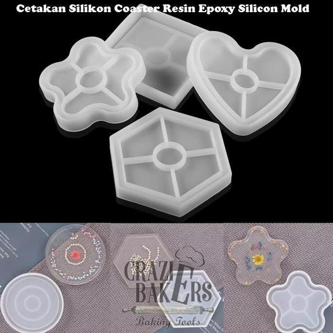 Cetakan Silikon Coaster Resin Epoxy Silicon Mold