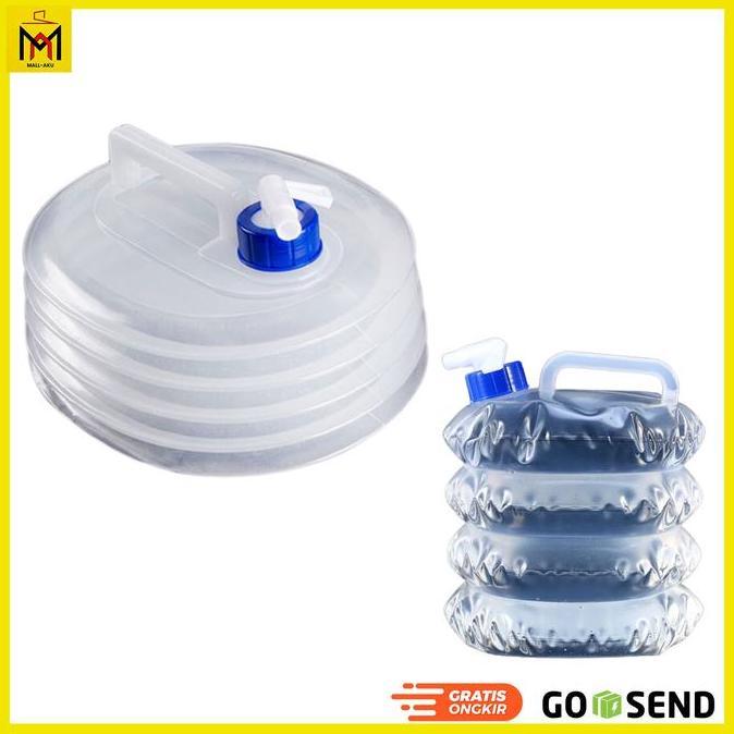 Kantong Penyimpanan Air Jerigen Plastik Lipat Model Galon Tutup Kran