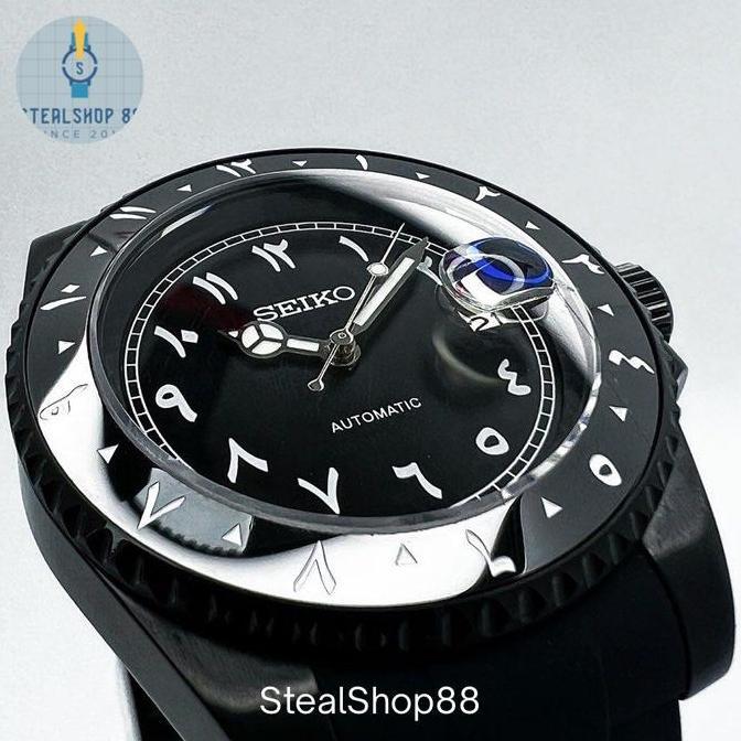 Seiko Submariner MOD Stealth Black Arabic NH35 Automatic Sapphire