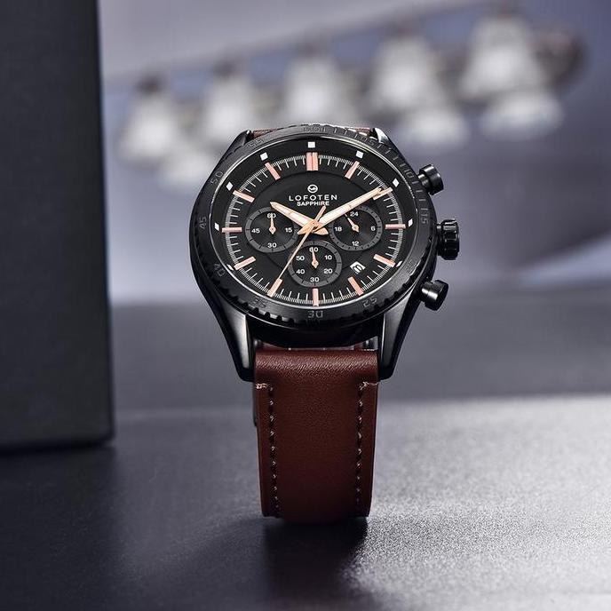 LOFOTEN Watch Jam Tangan Pria Sapphire Kulit Chronograph 6518