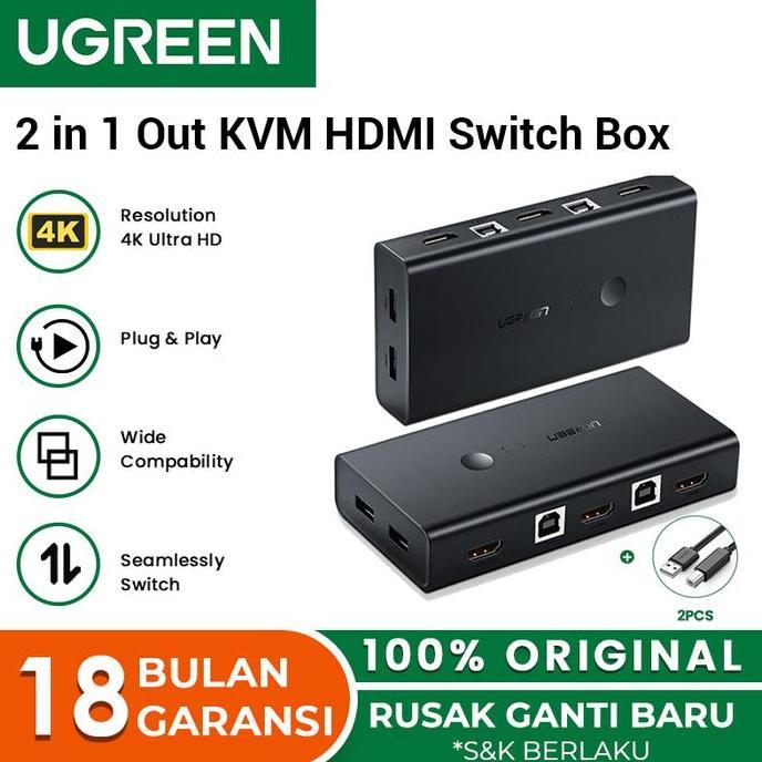 UGREEN HDMI 4K KVM 2 in 1 Switcher Komputer