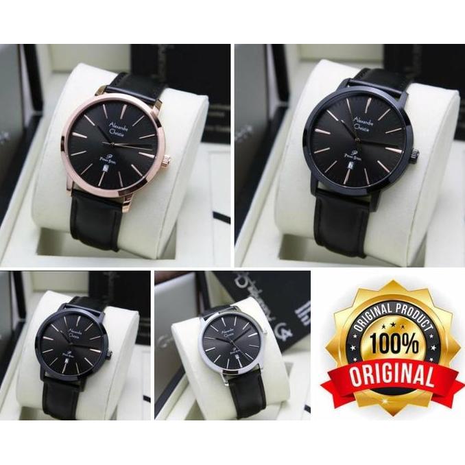 JAM TANGAN PRIA TALI KULIT ALEXANDRE CHRISTIE AC1028 1028. ORINAL
