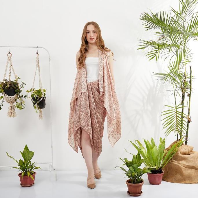 Sale Batik Set Lunima / Baju Kondangan / Pesta / Kaftan Set / Batik Viscose Muslim Outer Wanita