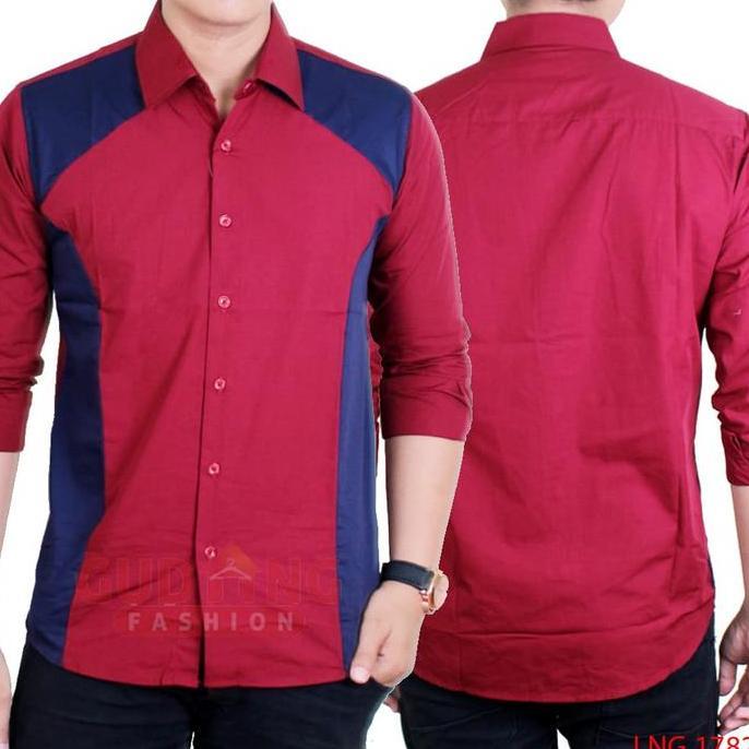 Kemeja Korean Style Pria Lengan Panjang Slim Fit Lng 1782