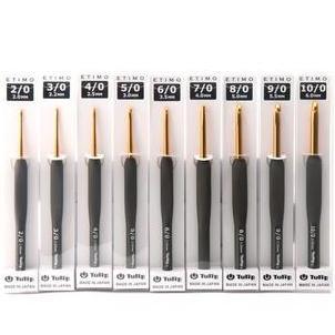 Tulip Hakpen ETIMO Abu-Gold / ETIMO Gray Crochet Hooks - PCS, 100% Original Jepang, Kualitas Tinggi,