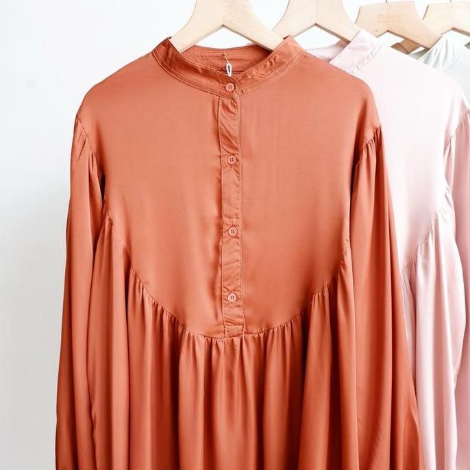 Atasan Tunik Remple Wanita Muslim Casual Polos Terbaru - Inara LD 110 blouse