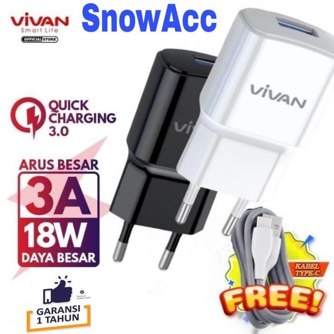 VIVAN Charger Power Oval Support Quick Charger 3.0 18W