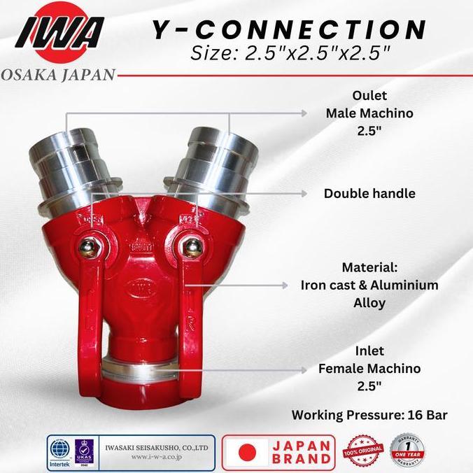 Iwa - Y-Connection / Double Handle Fire Hose Divider | Pembagi Aliran Air Pemadam Kebakaran