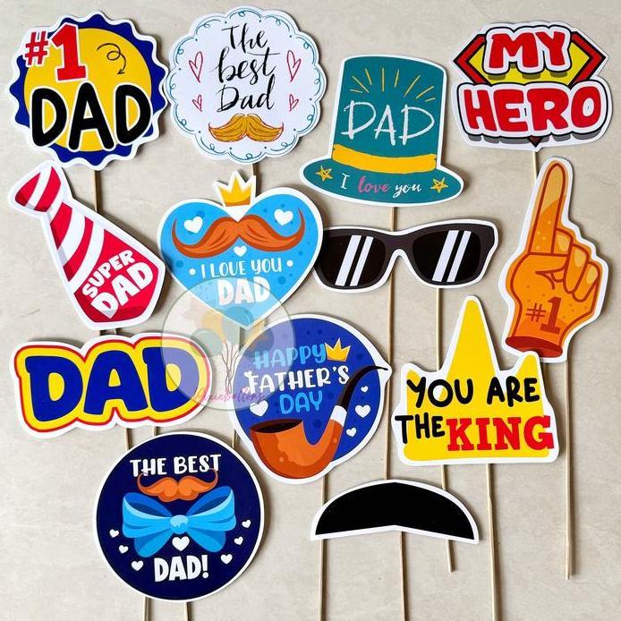 FATHER DAY HARI AYAH PHOTOBOOTH PROPS TONGKAT FOTO DEKORASI HIASAN PROPERTI murah