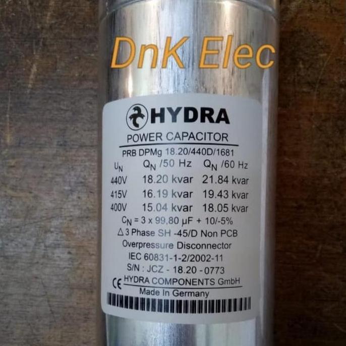 Capacitor/Capasitor/Kapasitor 15kvar//15 kvar 400V Merk Hydra