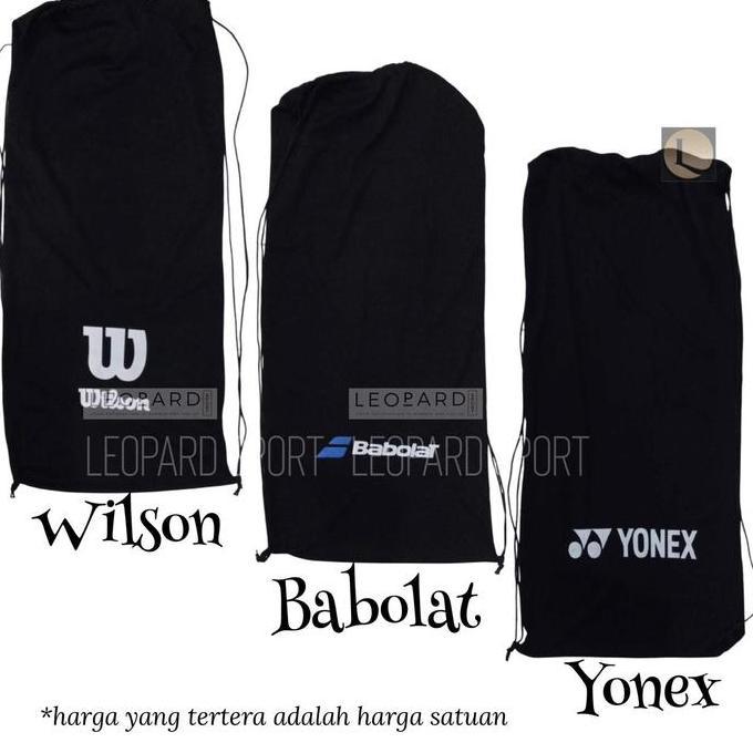 Tas Raket Tenis Lapangan / Sarung Raket Serut Kain Cover Tennis