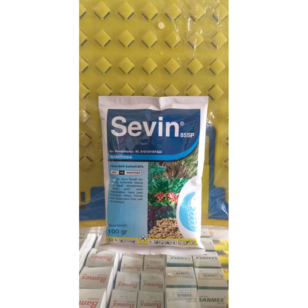 Insektisida SEVIN 85 SP 100gr - Obat Pembasmi Ulat, Belalang & Semut - Racun Kontak & Lambung - Orig