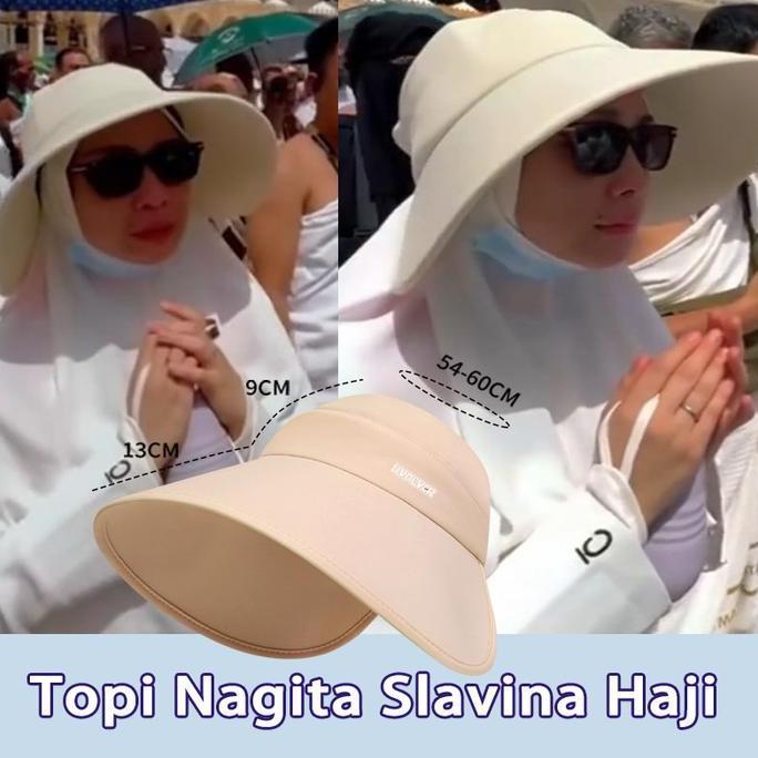 Topi Nagita Slavina Haji Topi Haji Wanita Pelindung Matahari Buatumroh Hat/Topi Besar Dan Lebar Wani