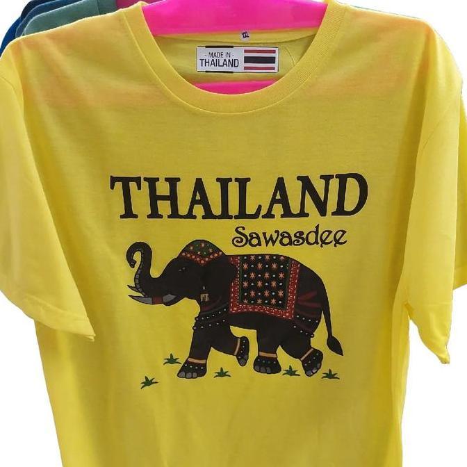 kaos dewasa kaos souvenir baju oleh oleh  negara thailand motip gajah thailand bangkok Distro Pria W