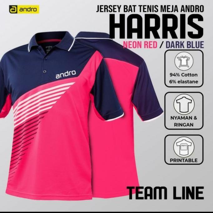 Kaos Shirt Tenis Meja Pingpong Andro Harris Jersey