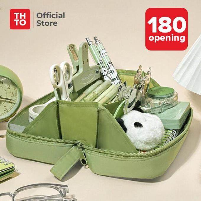 THTO Tas Tempat Pensil Case Pouch Anak Sekolah Transparan Kapasitas Besar Stationery A079