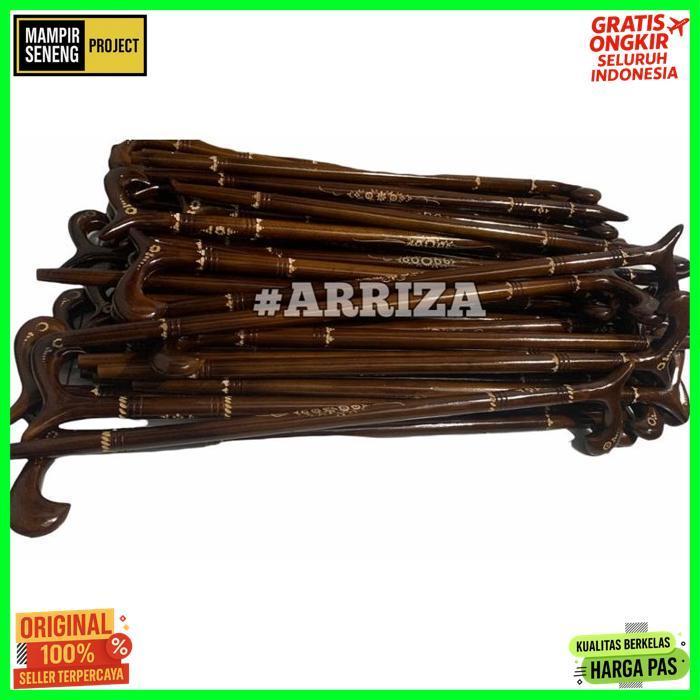 Exclusive Tongkat Jalan Kayu / Tongkat Kaki 1 / Tongkat Lansia / Teken Ukir Cukit / Tongkat Ukir Cuk