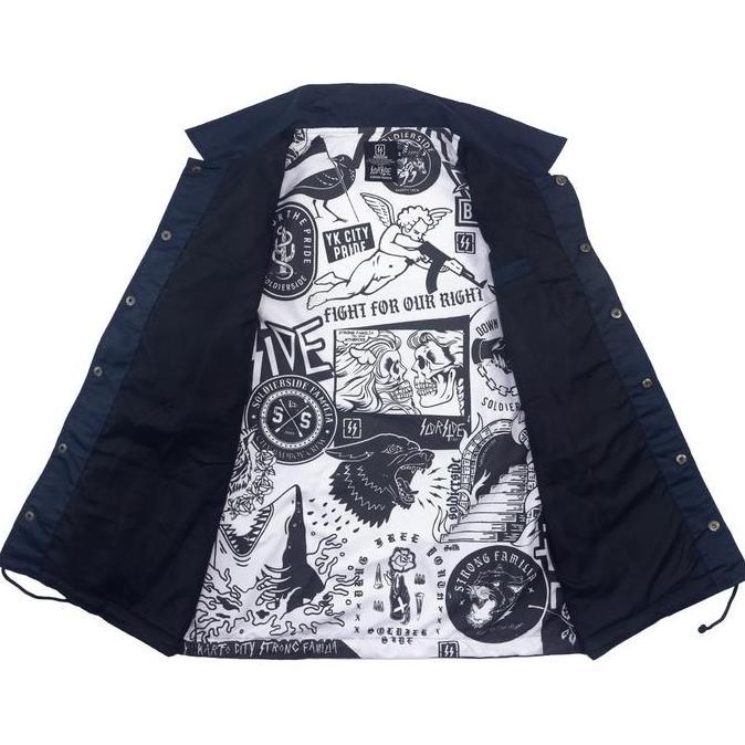 Soldierside Familia Jaket Windbreaker Parasut Navy "SSUICIDAL" WB112B Bordir Simple