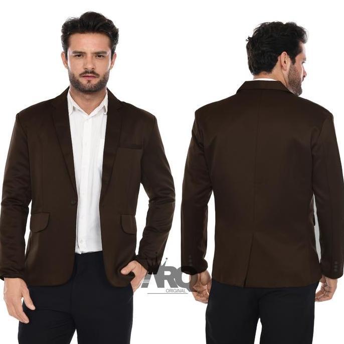 Jas Blazer Pria Terbaru Warna Biru Turkis Model Slimfit Bahan Premium Orinal ARQ Blazer Casual Keren