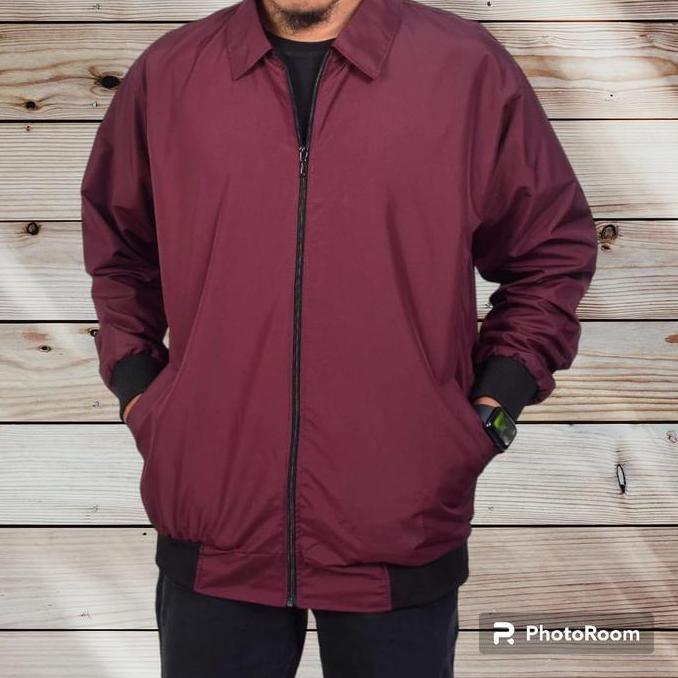 jaket pria jumbo parasut Jaket Polos Berkerah jaket jumbo 5XL 6XL 7XL