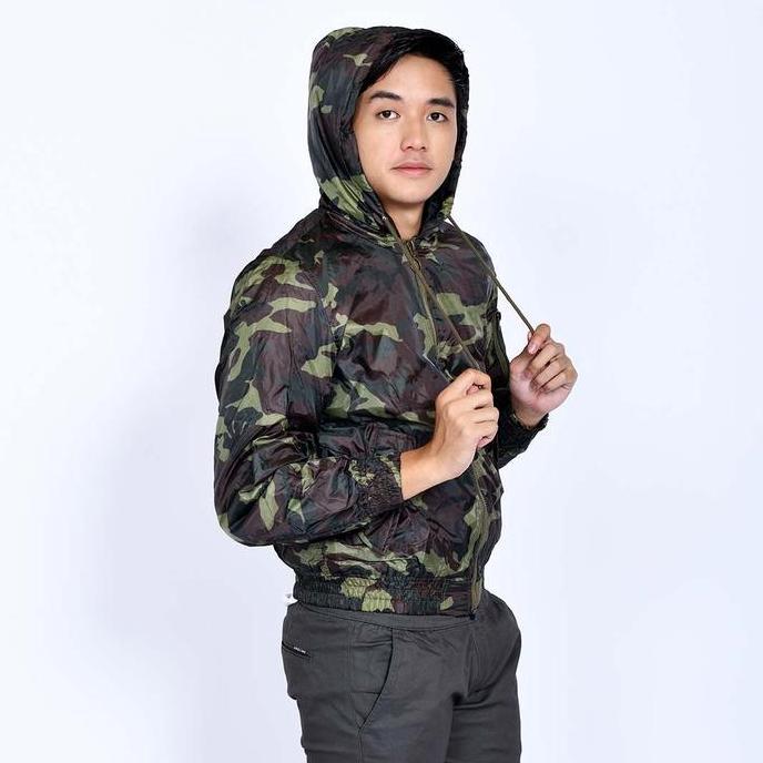 EmoBomber Jacket Army - Jaket Bomber Loreng Army Coklat Tua