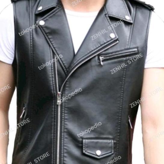 jaket rompi semi kulit pria / jaket casual vest / jaket keren