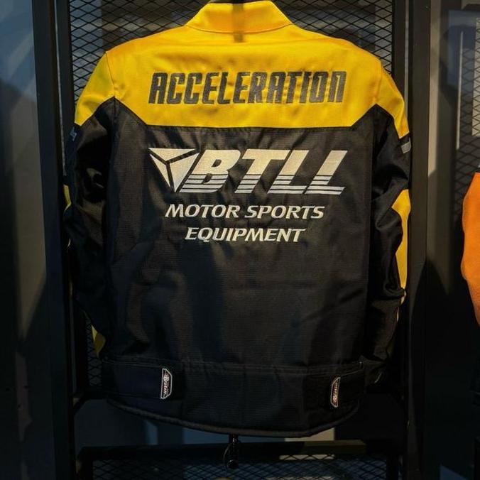 Jaket btll streat pro v3 yellow full protektor btll kuning Pria Bordir Kantong Kancing Motor