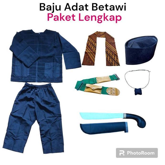 Pakaian Adat Betawi Anak dan Dewasa Setelan Baju Pangsi Lengkap