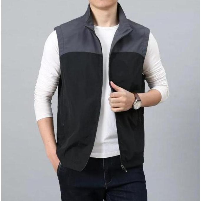 jaket rompi pria casual kombinasi vest KEKINIAN TERBARU