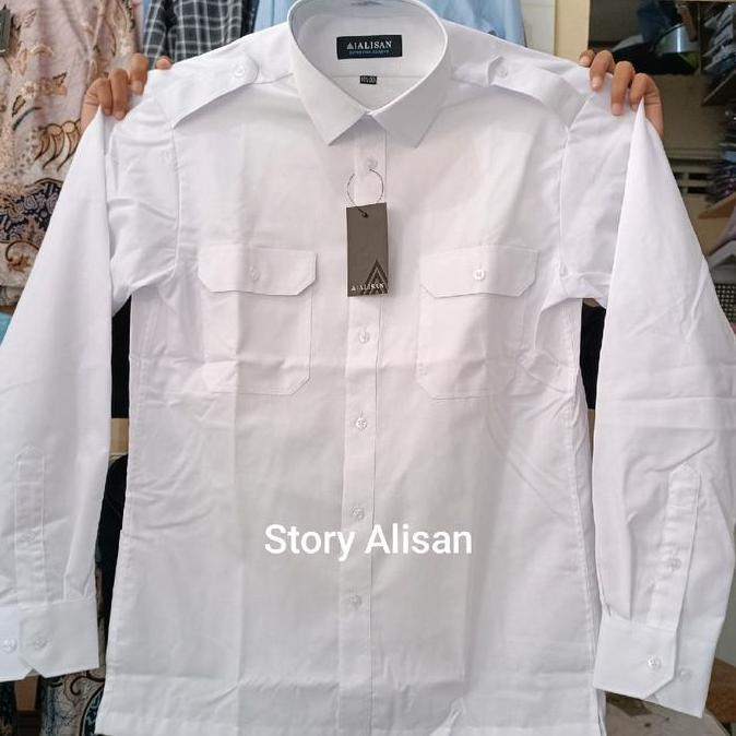 ALISAN OXFORD Putih Pangkat Pilot Reguler Lengan Panjang / Pendek