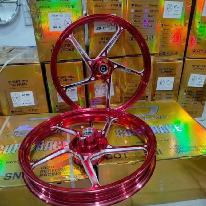 VELG DELKEVIC DND D55 SATRIA FU DOUBLE DISK 160&185-17 SATRIA FU CNC ENKEI PALANG 5 RING 17 ORI Orig