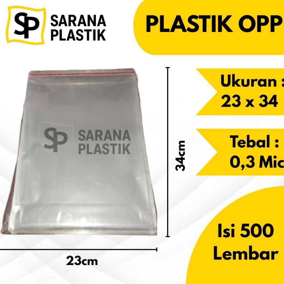 OPP 23x34 0.3/ Plastik Opp / Plastik Lem / Plastik Baju | Isi 500 Lembar
