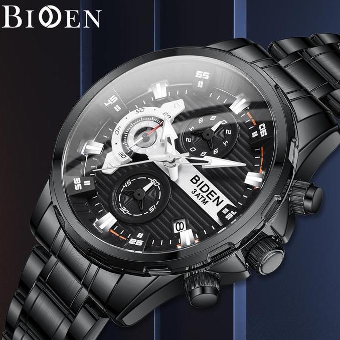 Biden Jam Tangan Pria Original Bisnis Anti Air Tali Stainless Steel Jam Tangan Cowok