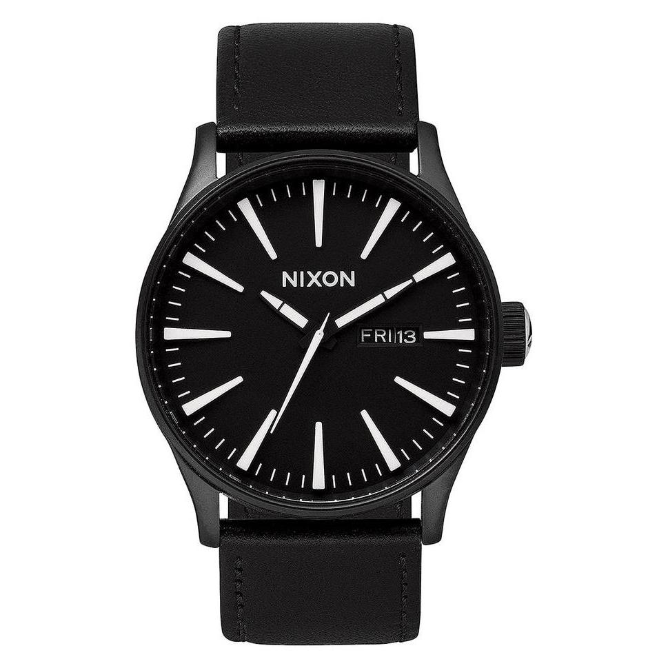 Nixon A105005 Sentry Leather Black White