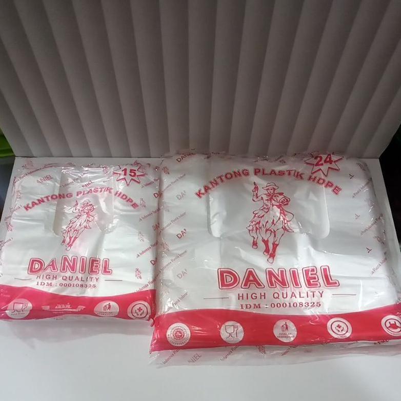 (1 IKAT ISI 5) HD kantong plastik bening tebal Daniel | Kantong Plastik Kresek Daniel Bening HDPE 15