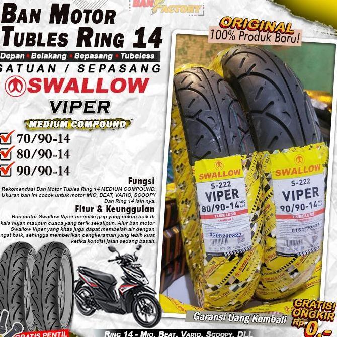 ban tubles motor matic beat vario scoopy swallow viper ring 14 tubles Original