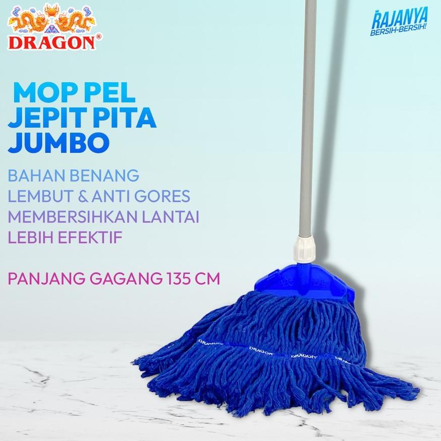 DRAGON Pel Jepit JUMBO Pel Lantai Kain Pel Pembersih Rumah Kantor Pel Jepit Pita
