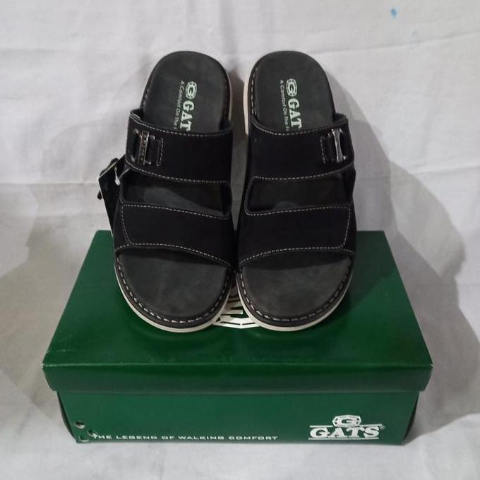 Sandal kulit ban dua pria GATS VT 302 HITAM