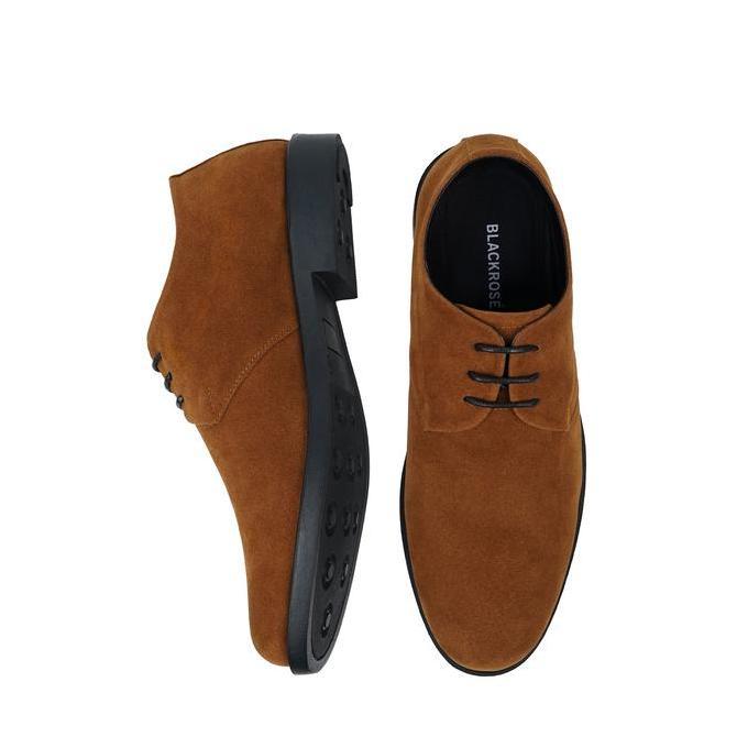 BLACKROSE Derby Chukka Low 3 Eyelets Coklat Brown Suede Sepatu Pria Pantofel