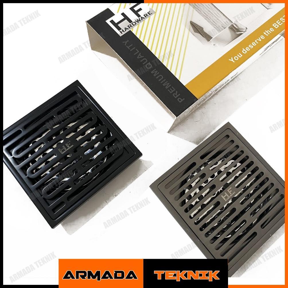 Saringan Got Floor Drain Kamar Mandi HF Premium Series Grey / Black Hitam Doff Stainless Anti Kecoa